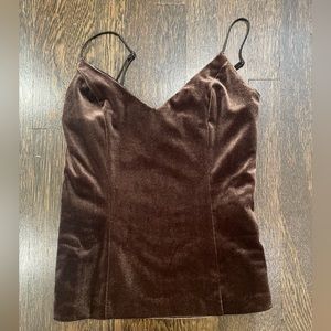 Banana Republic: Never worn, chocolate brown velvet tank top